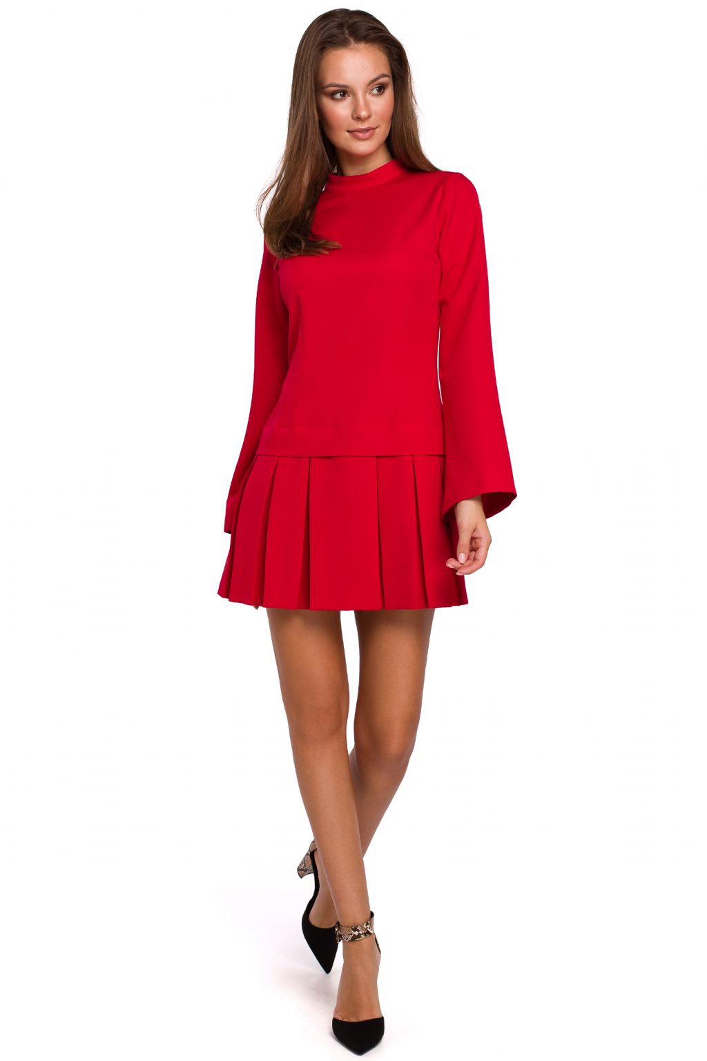 Red Pleated Box Dress – Various Colours