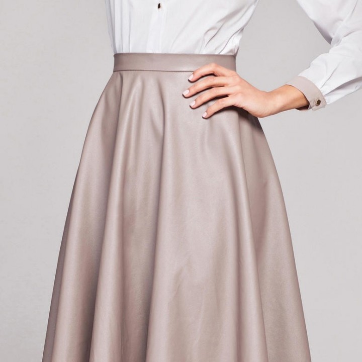 FIGLE Beige Leather Skirt