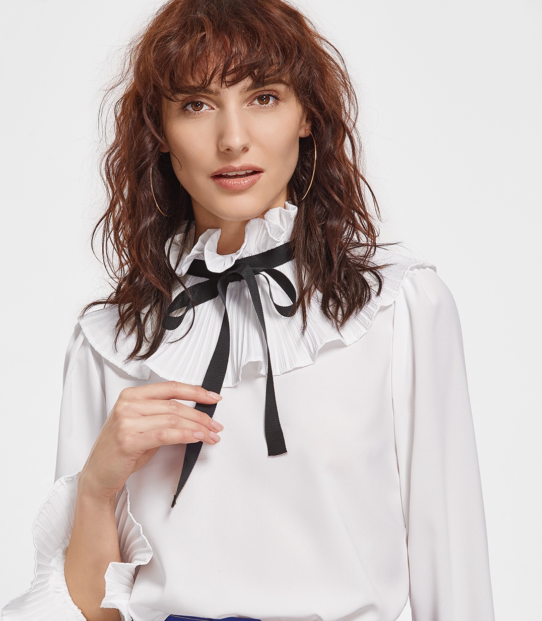 ruffle bow blouse