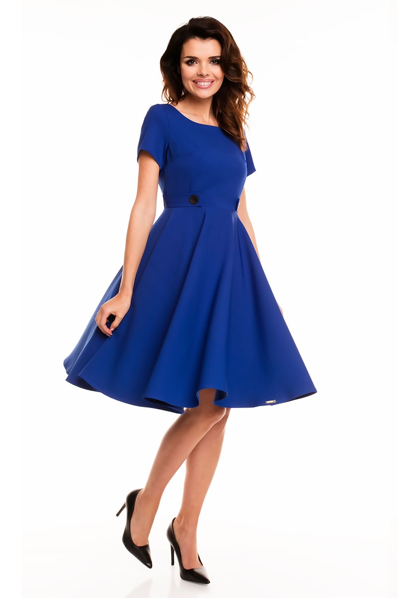 blue flare dress