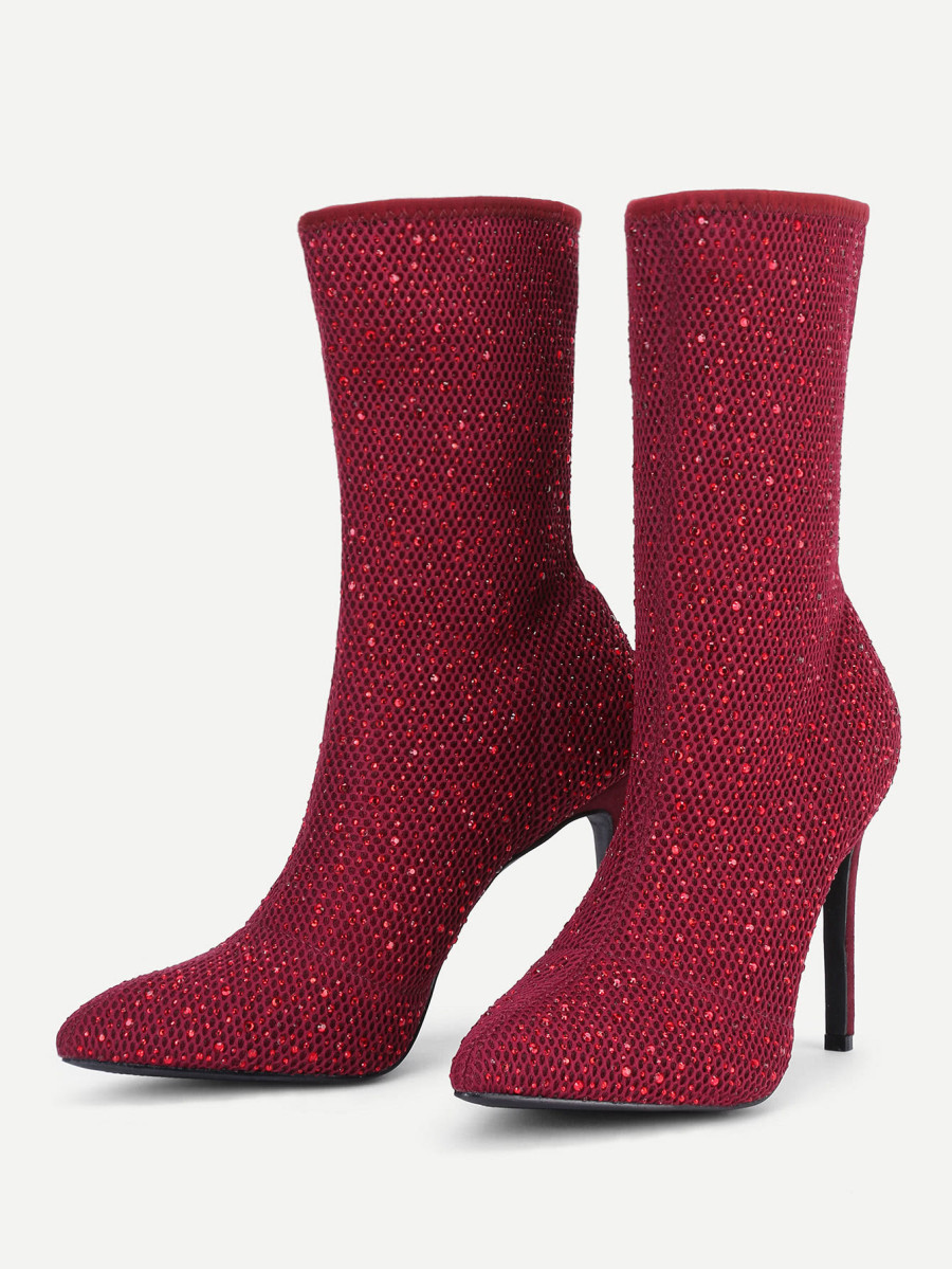 red rhinestone boots